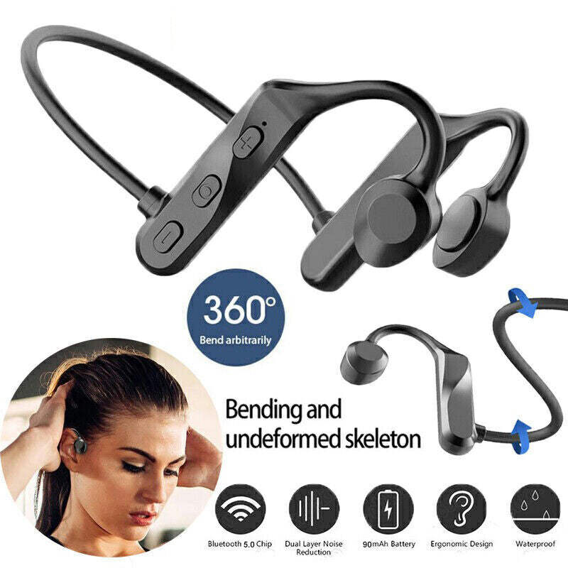 Bone Conduction Earphones Wireless Headset Sport Bluetooth Waterproof Headphones