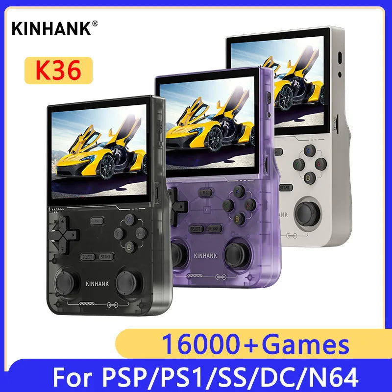 K36 Retro Handheld Video Game Console 500Nit 3.5 Inch IPS Screen 16000 Games Emulator for PS1/PSP/DC/N64/SS