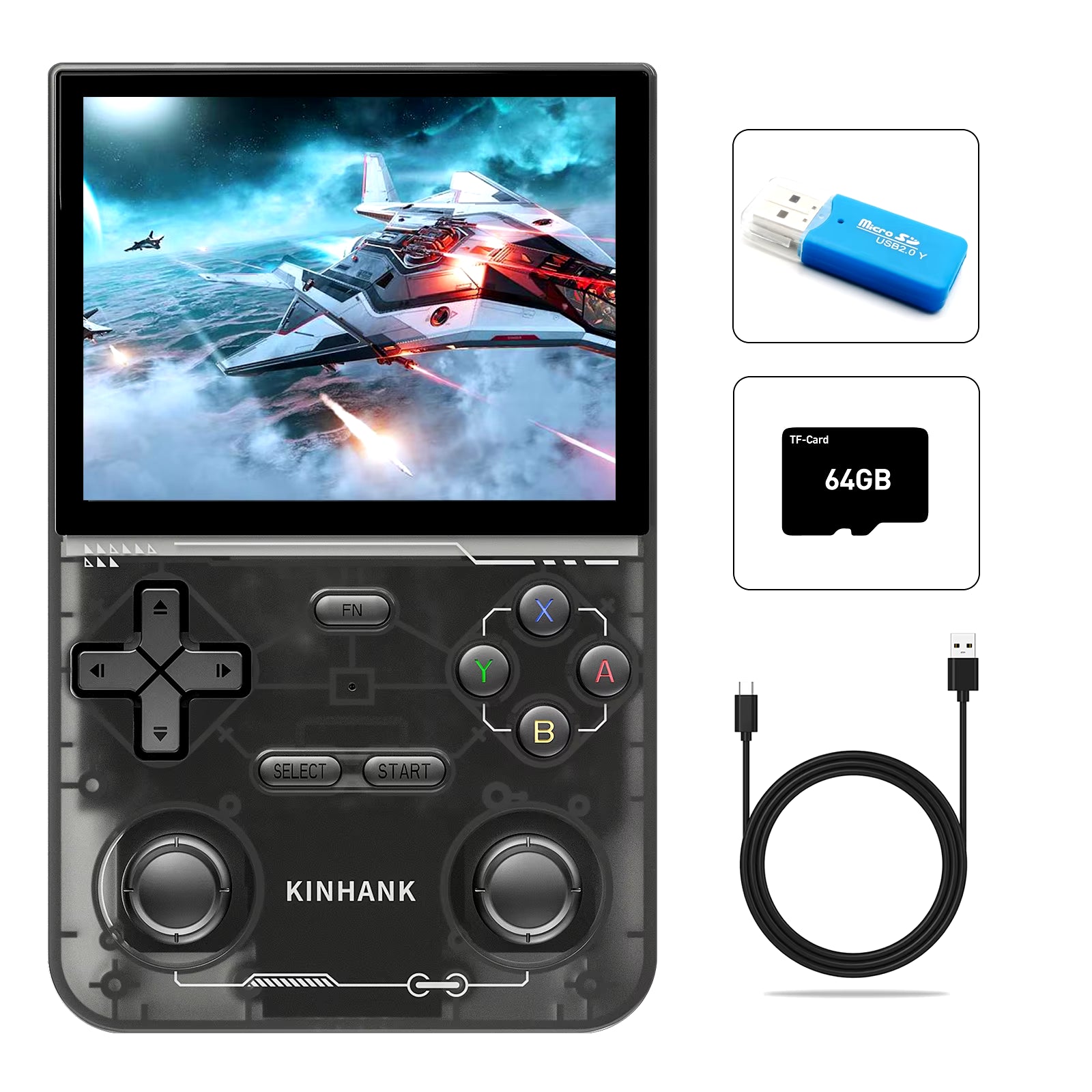 K36 Retro Handheld Video Game Console 500Nit 3.5 Inch IPS Screen 16000 Games Emulator for PS1/PSP/DC/N64/SS