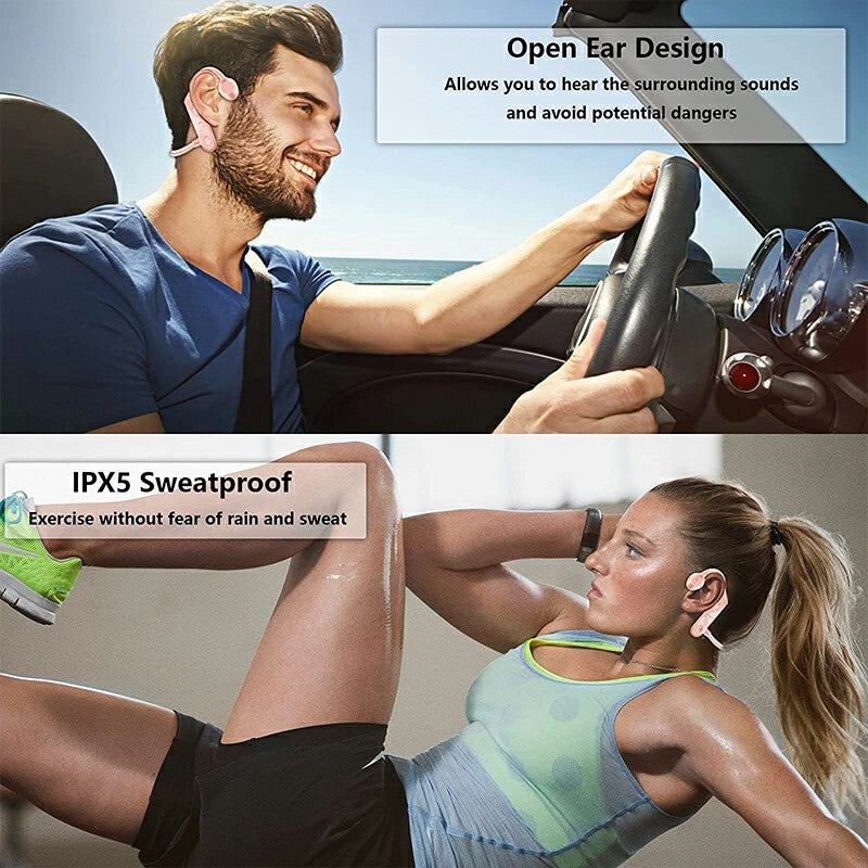 Bone Conduction Earphones Wireless Headset Sport Bluetooth Waterproof Headphones