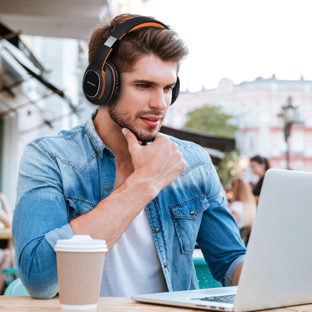 Worwoder Wireless Headphones over Ear, 80 Hours Playtime Bluetooth Headphones, H