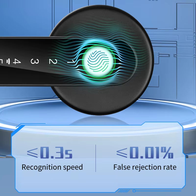 Fingerprint Door Lock Tuya Smart /Smart Life Electronic Door Lock with Fingerprint/Password/Key/Tuya App/Card Unlock