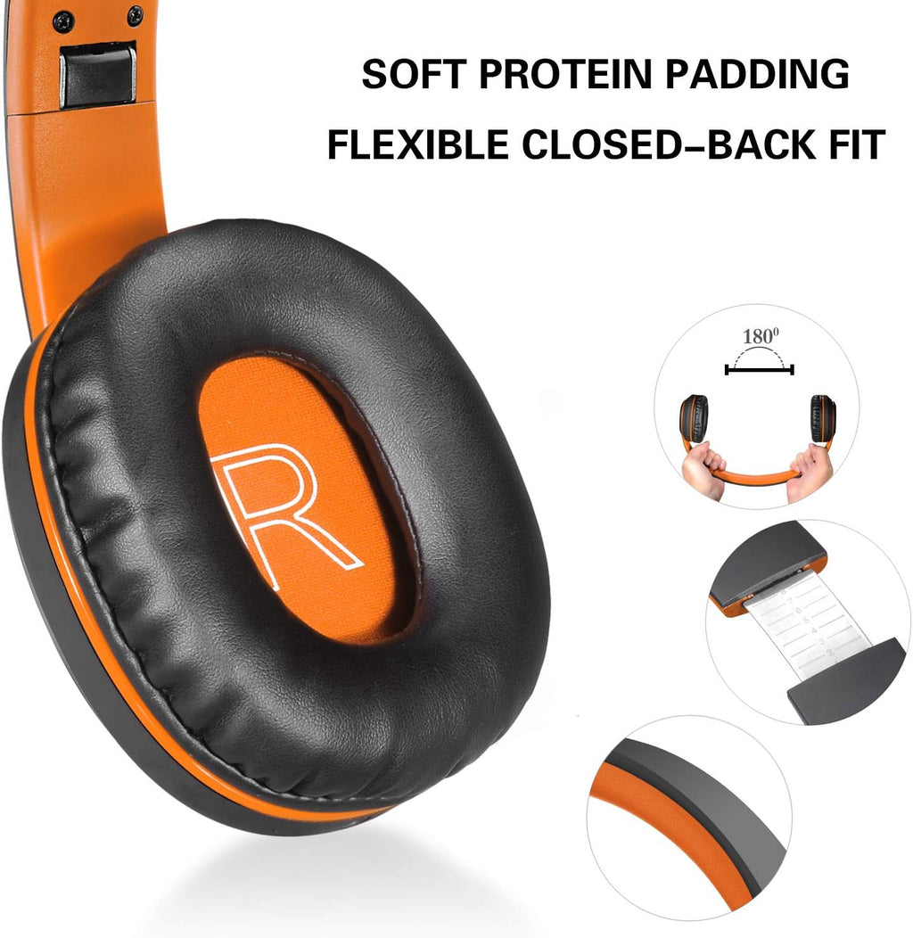 Worwoder Wireless Headphones over Ear, 80 Hours Playtime Bluetooth Headphones, H