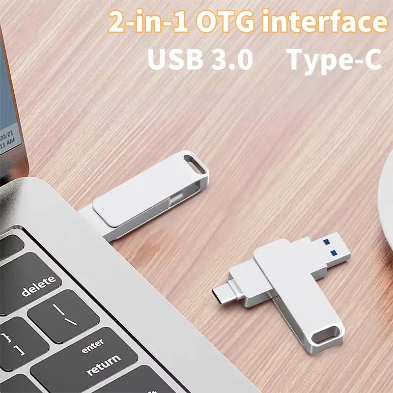 16TB 3.0 USB Flash Drive Metal High-Speed Pen Drive 2TB 512GB Waterproof Type-C Usb Pendrive for Computer Storage Devices