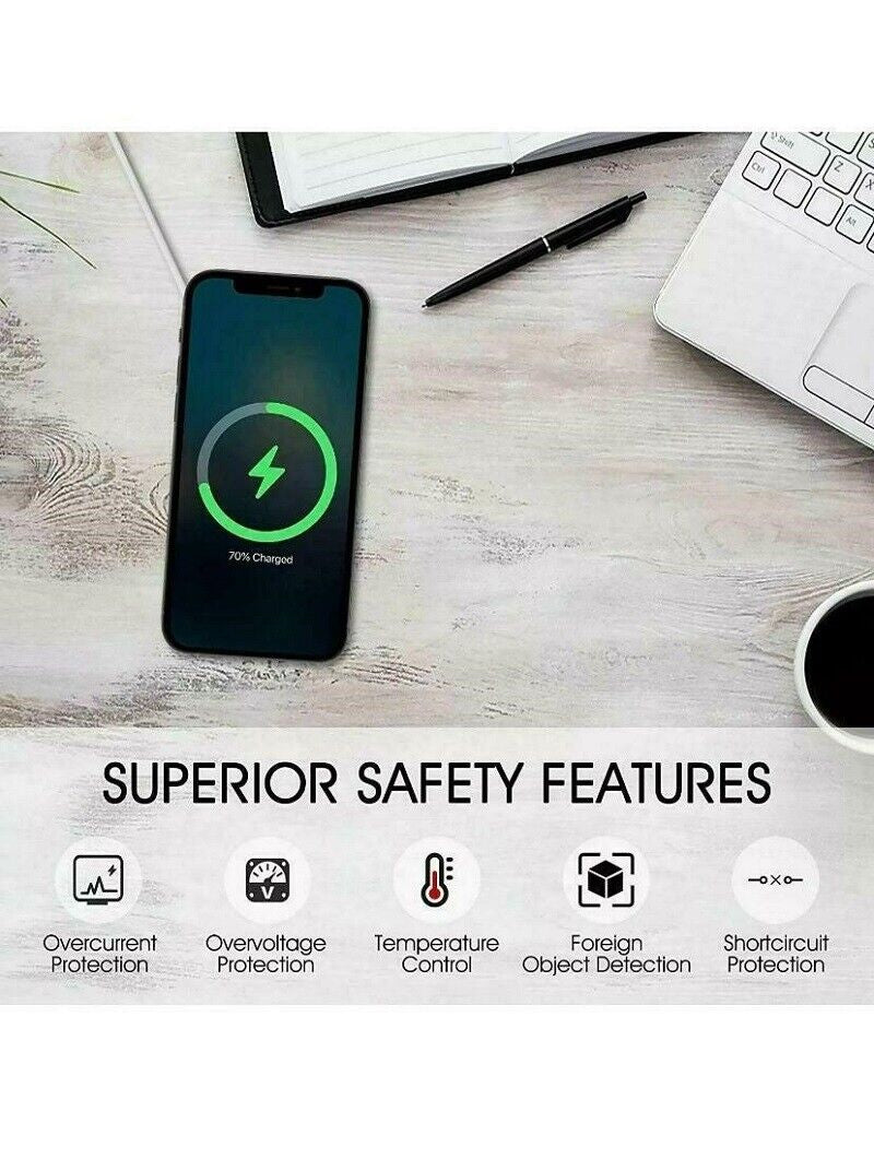 Fast Wireless Charger 15W Magsafe Apple Iphone 15 14 13 12 + USB a to C Adaptor